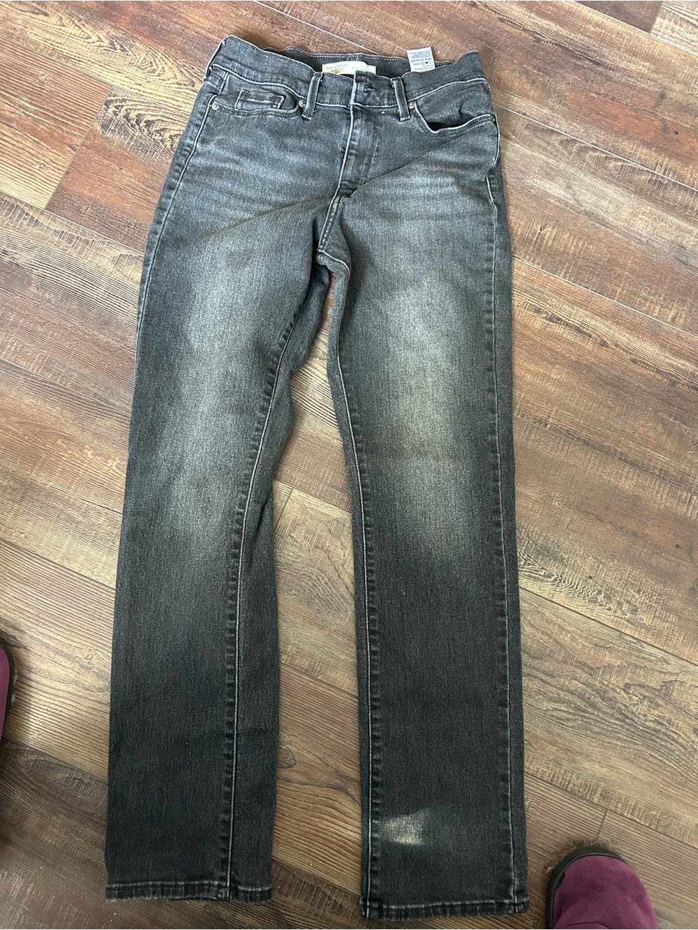 Levi Strauss Signature Mid Rise Straight Black Wash Jeans Size 2M